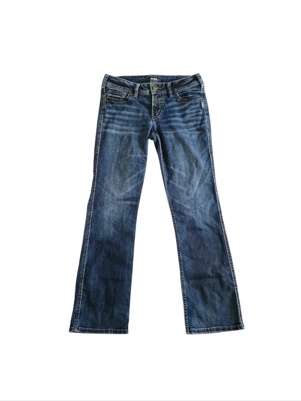 Silver Jeans Mid Rise Slim Bootcut Dark Blue Denim Size 31
